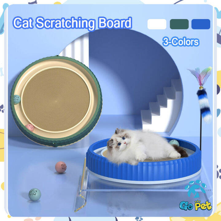 Pet Cat Toy Round Cat Scratching Board Replaceable Corrugated Scratch
