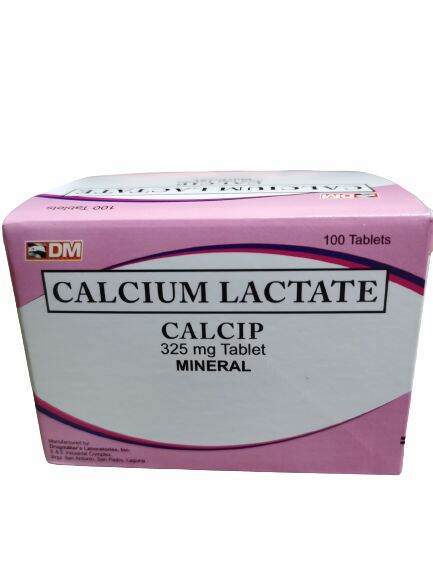 Calcip Calcium lactate 325 mg Tablet- 100 tablets | Lazada PH