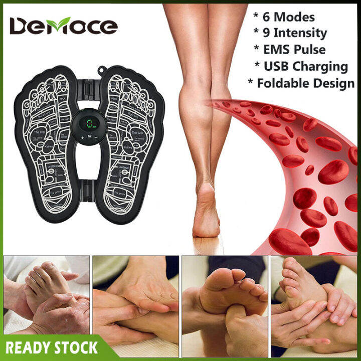 Democe Electric Ems Foot Massager Pad Foldable Foot Massage Mat Usb