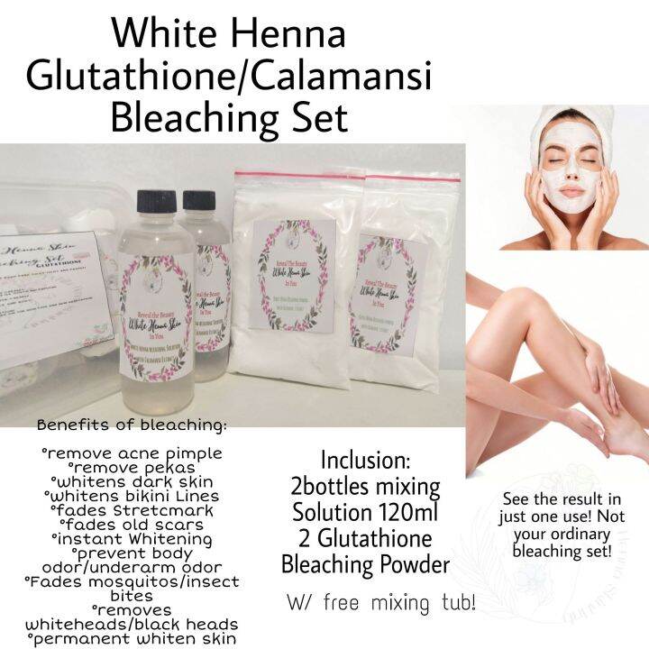White Henna Glutathione/Calamansi Bleaching Set for Skin Whitening Lazada PH