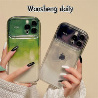 Wansheng เคสโทรศัพท์มือถือลายภาพวาดสีน้ำมันน้ำหมึกไล่ระดับสีสำหรับ iphone14promax iPhone 13เคสซิลิโคนหุ้มทั้งเครื่องกันกระแทกไอเดียสร้างสรรค์แบบใหม่สำหรับผู้หญิง14Pro 12 14pm สำหรับคู่รัก