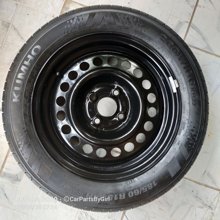 ล้ออะไหล่-ปี20-0820-ดุม56-1-ขนาด185-60-r15ยาง-kumho-ล้อกะทะขอบ15-4รู100-ยกเว้น-nissan