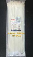 เคเบิ้ลไทร์ 12 นิ้ว 4.8มม x 300 มม. สีขาว Nylon Cable Ties 12 " White