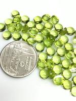 พลอยเพอริดอท 5มม. 6มม. เจียรหลังเบี้ยหินธรรมชาติ 100% Peridot 5mm, 6mm round shape cabochon 100% natural gemstone