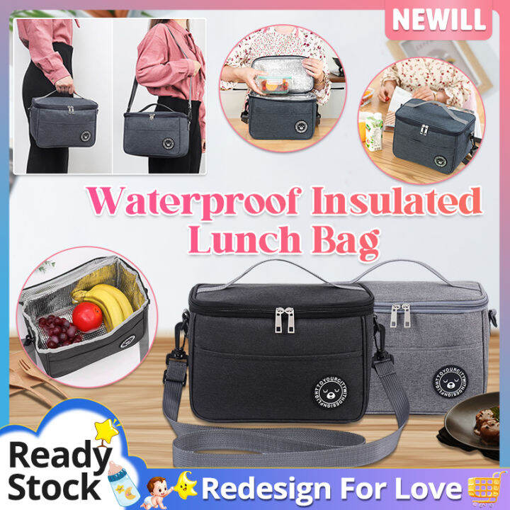 Waterproof Insulated Lunch Bag With Sling Adult Kids Thermal Food