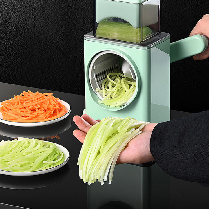 Manual vegetable cutter 3 blades, green