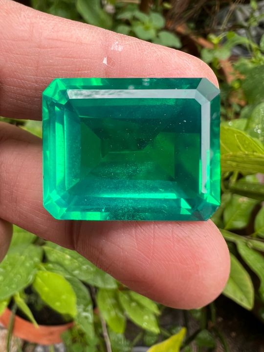 พลอย-columbiaโคลัมเบีย-green-doublet-emerald-มรกต-very-fine-lab-made-octagon-shape-19x15-มม-mm-18กะรัต-1เม็ด-carats-รูปสี่เหลี่ยม-พลอยสั่งเคราะเนื้อแข็ง
