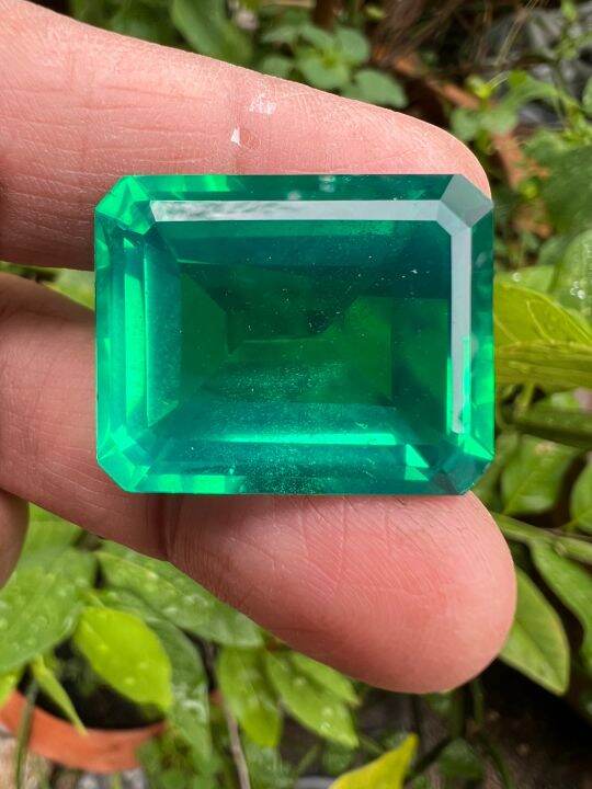 พลอย-columbiaโคลัมเบีย-green-doublet-emerald-มรกต-very-fine-lab-made-octagon-shape-14x18-มม-mm-20กะรัต-1เม็ด-carats-รูปสี่เหลี่ยม-พลอยสั่งเคราะเนื้อแข็ง