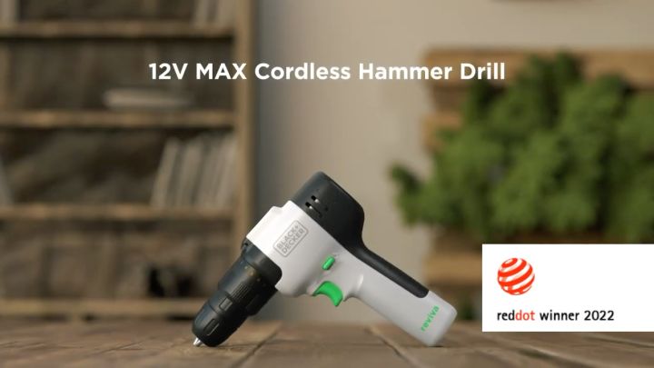 Reviva 12V Max* Cordless Hammer Drill With Charger And Screwdriver Bit