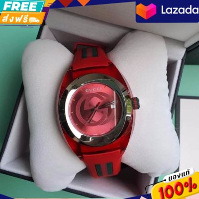 ออก Shop  รับประกันของแท้ 100% นาฬิกาข้อมือ Gucci Sync XXL  Red (YA137103) 46 มม.