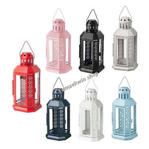 ENRUM Lantern f/tealight, indoor/outdoor, black, 8 ¾ - IKEA