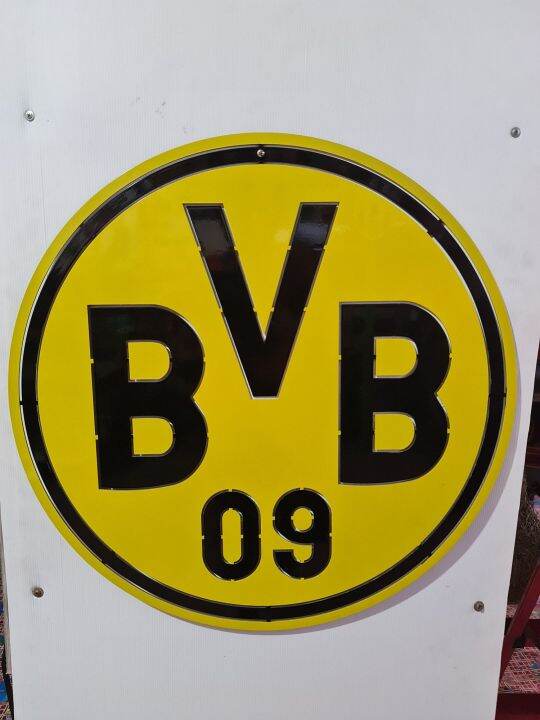 โลโก้ดอร์ทมุนท์-borussia-dortmund-ขนาดสเกล-60-60-เซนติเมตรน้ำหนัก-3-2-กิโลกรัมเหล็กหนา-3-มิลลิเมตรเหล็กตัดเลเซอร์แบบแขวนติดผนังใช้สี-2k-สีพ่นรถยนต์ภายนอกสวยงามคงทนไม่ลอกไม่ร่อนไม่เป็นสนิมติดตั้งง่ายติ