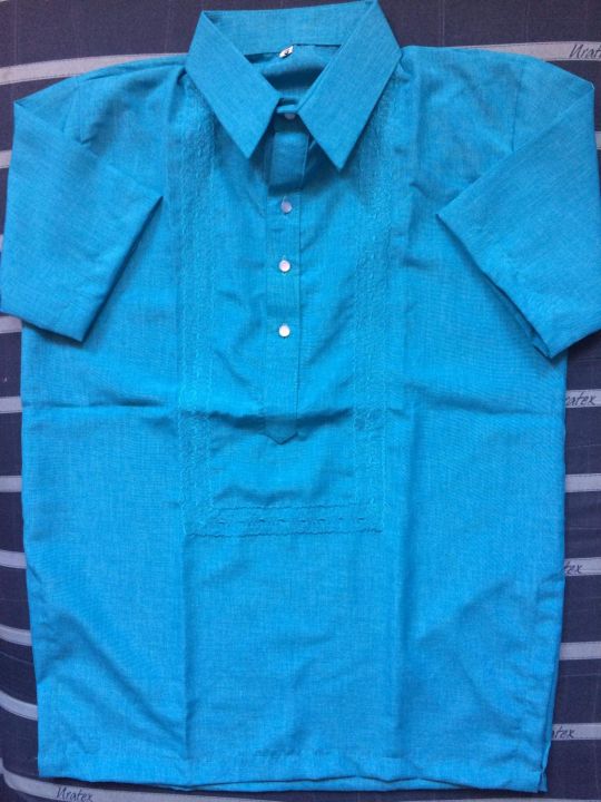 AQUA BLUE Polo Barong | Lazada PH