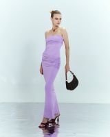 Piccoro - Lovable Strapless Dress lilac เดรสเกาะอกผ้ายืด