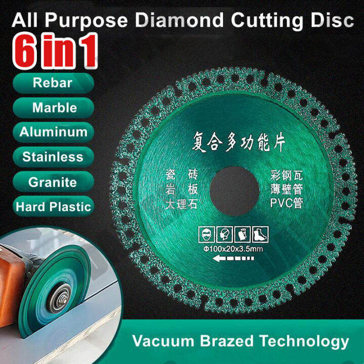 FZT 6 in 1 4inch Diamond Saw Blade Cut Off Wheels 100mm Metal Cutting