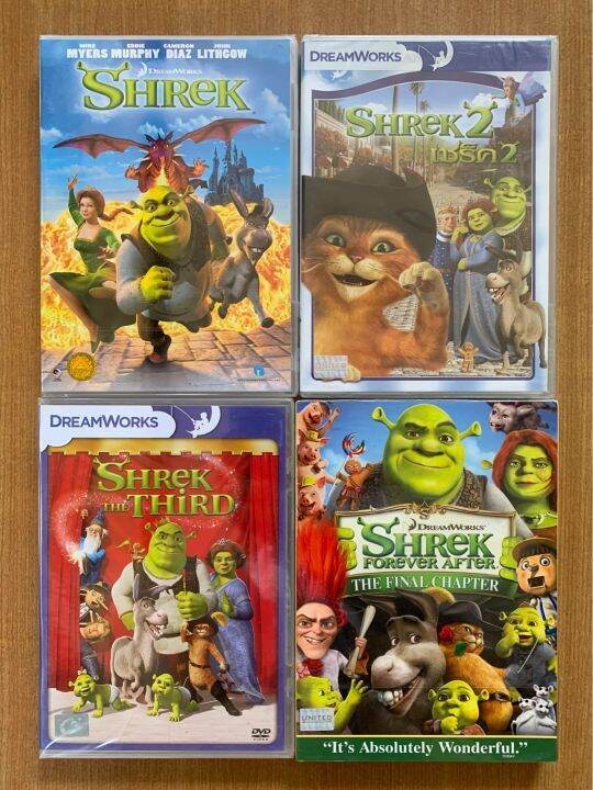 ขายรวม) Dvd : Shrek ภาค 1 + 2 + 3 + 4 (Final Chapter) เชร็ค [มือ 1] Cartoon  ดีวีดี หนัง แผ่นแท้ ตรงปก | Lazada.Co.Th