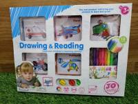 Drawing &amp; Reading Set ยานพาหนะ การ์ดคำศัพท์ภาษาอังกฤษ พร้อมรูปประกอบ ของเล่นเด็กเสริมพัฒนาการ