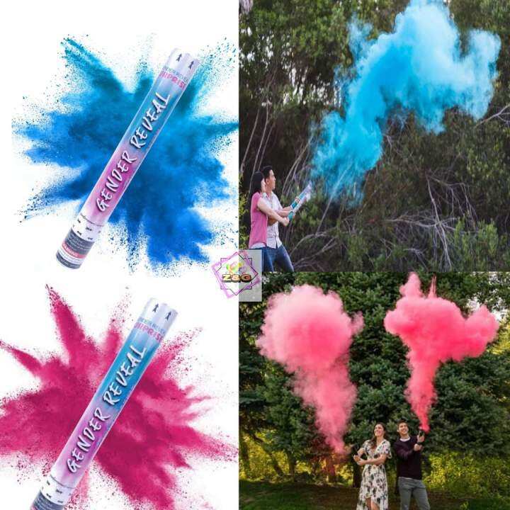 GENDER REAVEAL SMOKE CONFETTI POPPERS HIGH QUALITY POPPERS♂️♀️🎊 | Lazada PH