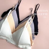 girlysecret.bkk - COTTON BRALETTE บราสายเดี่ยว ผ้าคอตตอนผสม บิกินี่บรา มีตะขอหลัง ฟองน้ำในตัว บราไร้โครงแฟชั่น