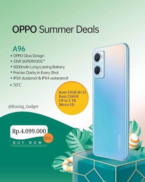 harga oppo a96 ram 13gb