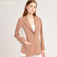 ALL BEAUTE เบลเซอร์ เสื้อสูท Ronda Blazer สีน้ำตาลอ่อนแถบขาว