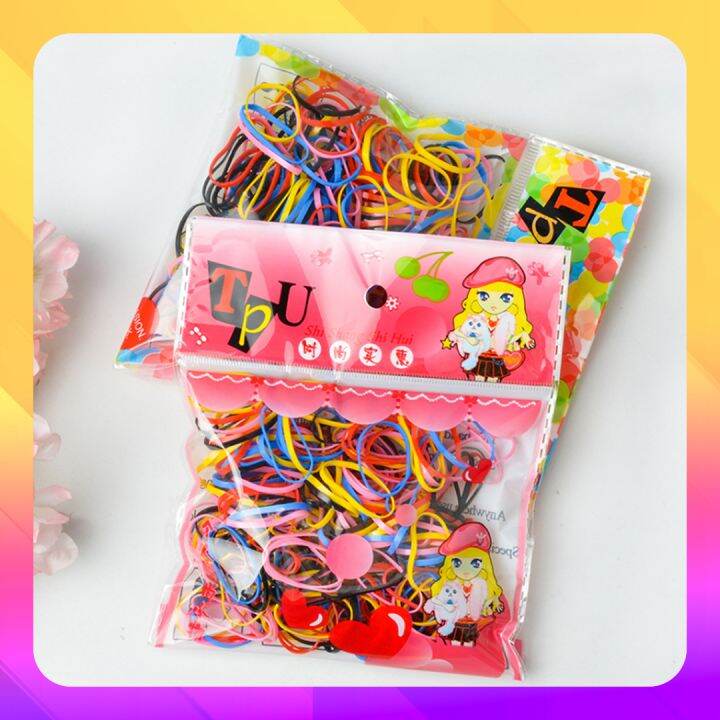 Kuncir Rambut Elastis isi 100+ Pcs | Ikat Rambut Polos | Hairbands