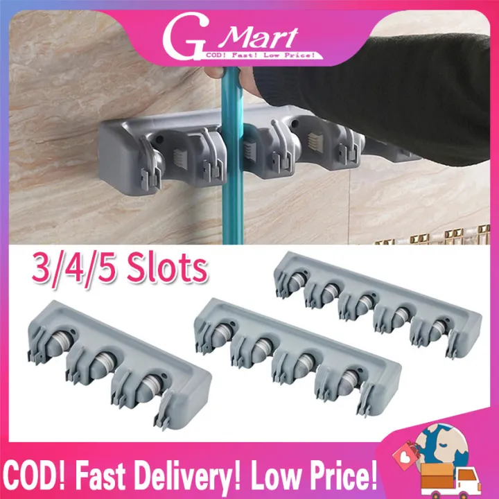 Autoadjust Broom Mop Holder Rack Effortless Removal and Firmly Hold