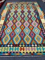 Multi color, Turkish kilim area rug 100% wool size 200x300 cm hand made