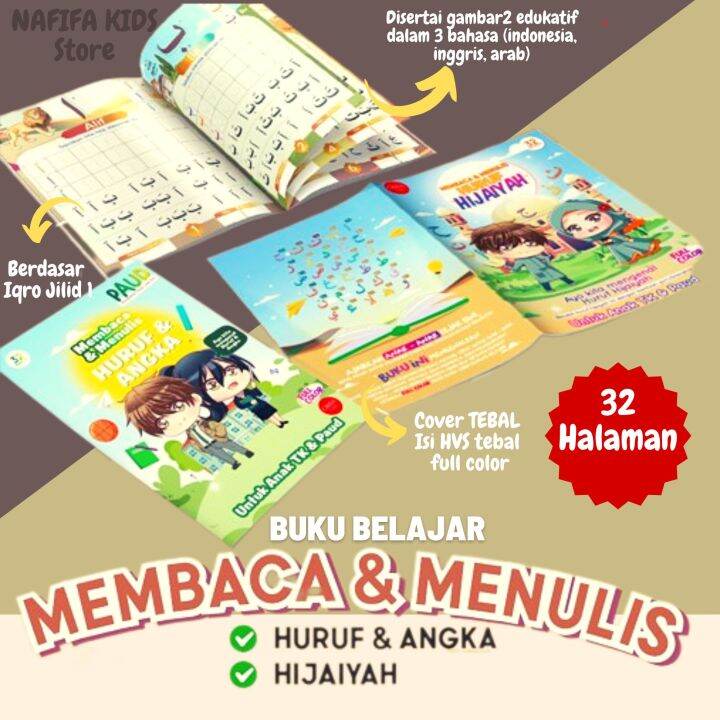 Buku Belajar Membaca & Menulis - Hijaiyah Dan Huruf Abjad & Angka ...