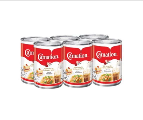 คาร์เนชั่น นมข้นจืด 405 กรัม x 6 กระป๋อง.Carnation Evaporated Milk 405 g x 6 Cans