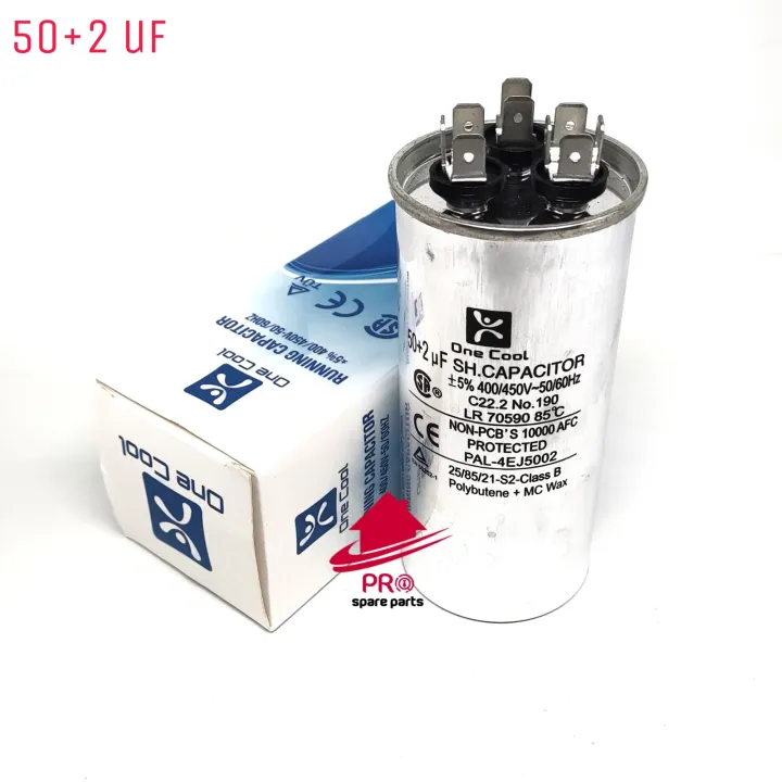 Kapasitor AC 50+2 uf 3 Soket Running Capacitor Air Conditioner 50+2