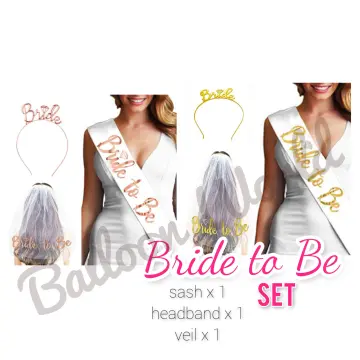 1pack(3 pcs) Bride to Be Set, Bride to Be Sash & Headband Tiara