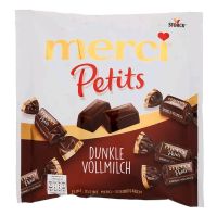 เมอร์ซี ดาร์กช็อกโกแลตสอดไส้ครีม Merci Petits Dark Chocolate Cream Filling 125g