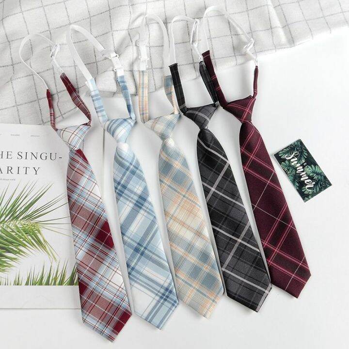 JK Tie Women's Japanese Uniform Shirt Plaid School Uniform Tie Men's