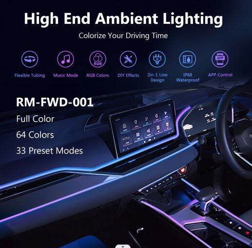 Car Ambient Light Kit with Wireless APP Control Decoration Atmosphere Lights lamp