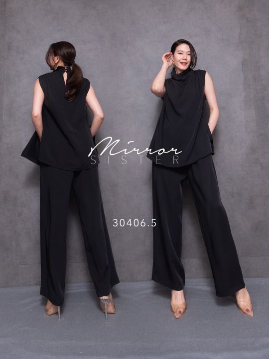 mirrorsister-30406-5-เซทเสื้อคู่กางเกง-ชุดเซ็ตขายาว-ชุดแขนกุด-ชุดสีสดใส-ชุดทำงาน-ชุดไปงาน-ชุดไปเที่ยว-ชุดเรียบหรู