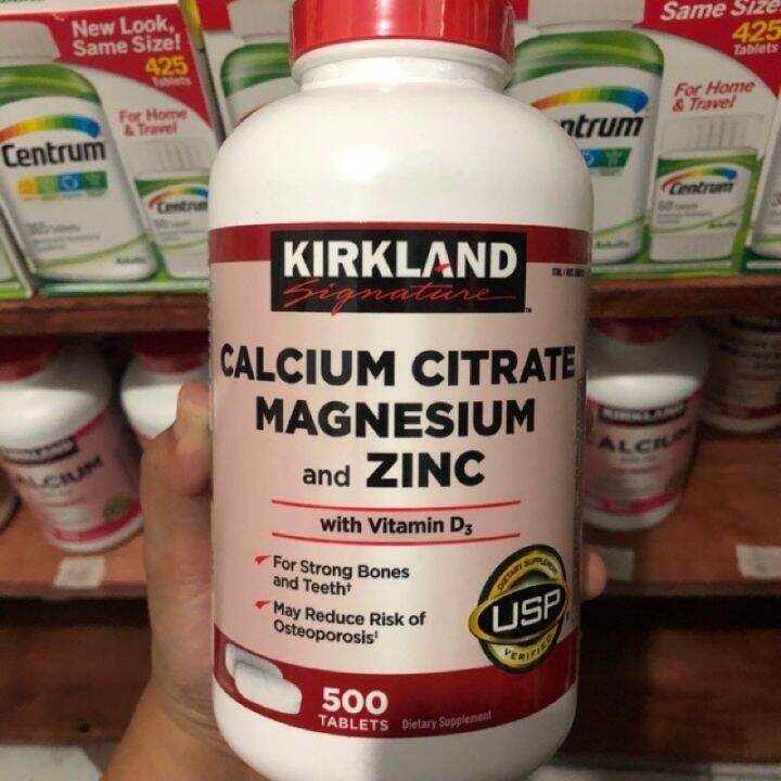 Kirkland signature calcium magnesium zinc 500tablets (exp FEB 2025