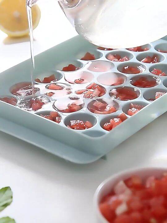 33 Grids Round Ice Ball Tray with Cover Box Jelly Mold Drink Bar Frozen
