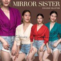 ?ป้าย MiRRoRSiSTER เสื้อตัวสวยจับทวิสคอวีอกไขว้ทับกัน