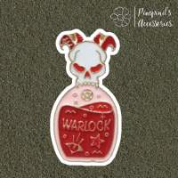 ʕ •ᴥ•ʔ ✿ พร้อมส่ง : เข็มกลัดลายขวดยาพิษสีแดงและหัวกระโหลกปีศาจ |“WARLOCK” Red Poison Bottle&amp;Skull Enamel Brooch Pin.