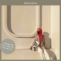 [MUSLEENA] SIAMESE BACKYARD SCARF . CHERRY +4 More Colours . ผ้าพันคอ ผ้าคลุมผมสีชมพูเชอรี่ลายดอกไม้ ลวดลายวาดมือก่อนพิมพ์แบบปลอดสาร บรรจุในกล่องแข็งพิมพ์ทอง