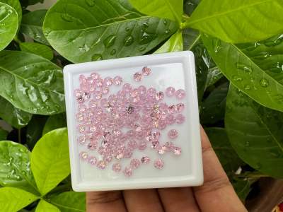 เพชรรัสเซีย  ทรงกลม 2.50 มม (100 เม็ด) สีชมพู BRILLIANT PINK ROSE  พลอย  CUBIC ZIRCONIA CZ ROUND SHAPE 2.50 MM (100PCS)"