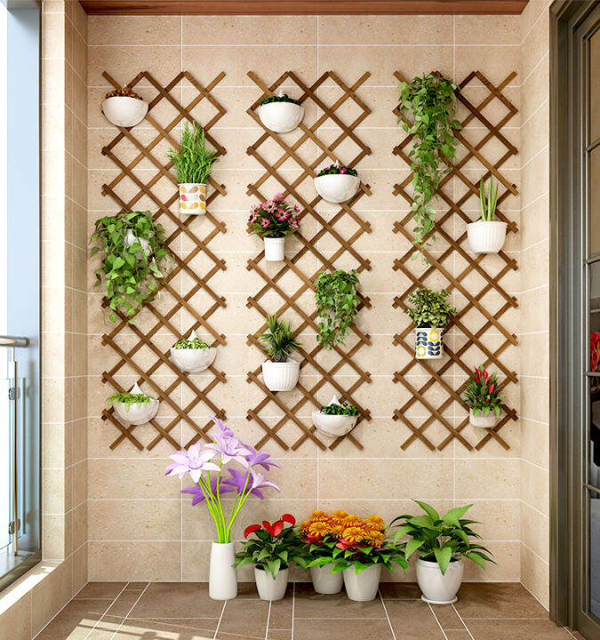 Solid Wood Wall Hanging Pergola Balcony Decorative Wall Hangings Wall ...