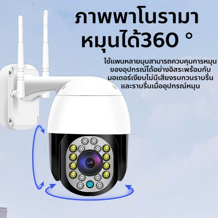 กล้องวงจรปิด-ไร้สาย-5ล้านพิกเซล-ip-camera-wifi-ฟังก์ชันคืนวิสัยทัศน์-night-vision-มองเห็นในที่มืด-ติดตามการเคลื่อนไหวอัตโนมัติ-หมุนได้360