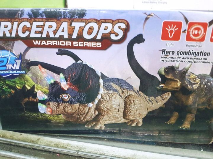 steve-accessory-หุ่นยนต์ไดโนเสาร์แปลงร่างได้-รุ่น-triceratops-ใช้ถ่าน-aa-3-ก้อน-มอก-085-2540