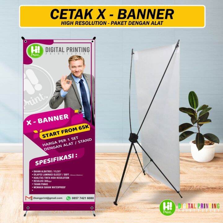 Cetak X Banner, Y Banner Custom Desain | Lazada Indonesia