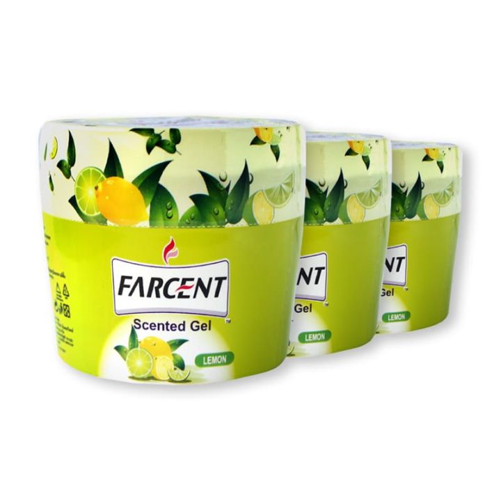 FARCENT Scented Gel ฟาร์เซ็นท์ เซ็นท์เต็ดเจล กลิ่นเลมอน 70 กรัม x 3 ชิ้น