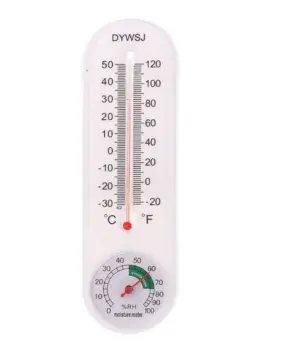 1pcs Wood Wall Hang Thermometer Indoor Outdoor Logger Meter Garden