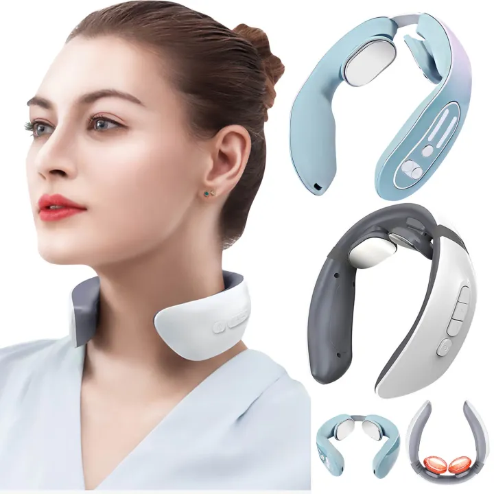 Smart TENS Pulse Neck Massager Hot Compress Neck Back Cervical Spine ...