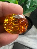 Cz yellow ขนาด 17x21mm weight น้ำหนัก 38 carats กะรัต แพซ CZ เพชรรัสเซีย เนื้อแข็ง พลอย cubic zirconia(1 เม็ด ) แพซ พลอย LAB MADE 100%.